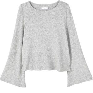 Mango Flare Sleeve Grey Super Soft Sweater